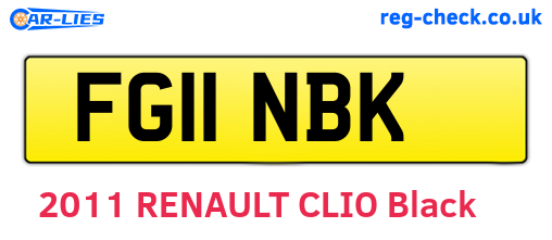 FG11NBK are the vehicle registration plates.