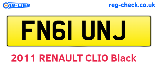 FN61UNJ are the vehicle registration plates.