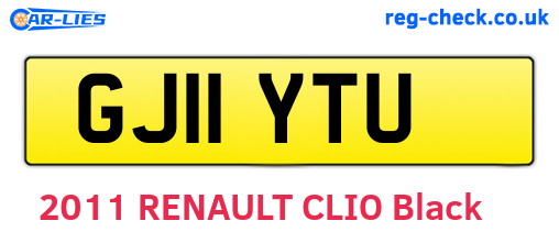 GJ11YTU are the vehicle registration plates.