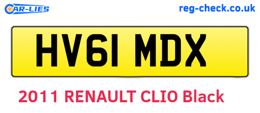 HV61MDX are the vehicle registration plates.