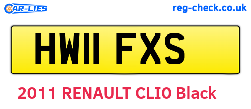 HW11FXS are the vehicle registration plates.
