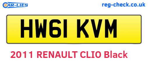 HW61KVM are the vehicle registration plates.