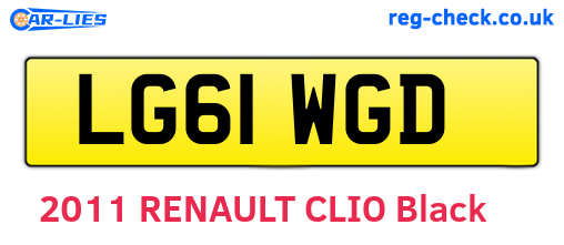 LG61WGD are the vehicle registration plates.