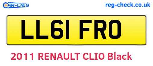 LL61FRO are the vehicle registration plates.