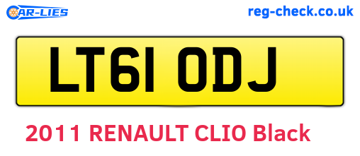 LT61ODJ are the vehicle registration plates.