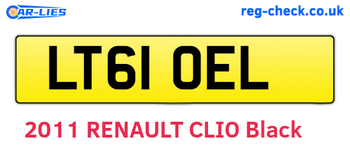 LT61OEL are the vehicle registration plates.