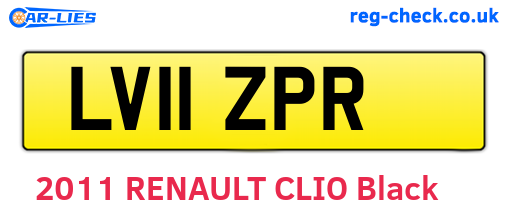 LV11ZPR are the vehicle registration plates.