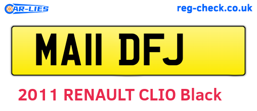 MA11DFJ are the vehicle registration plates.