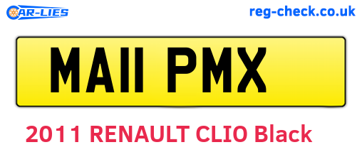 MA11PMX are the vehicle registration plates.
