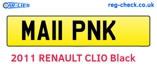 MA11PNK are the vehicle registration plates.