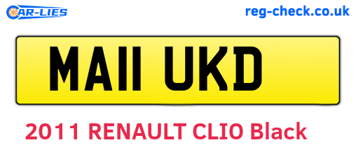 MA11UKD are the vehicle registration plates.