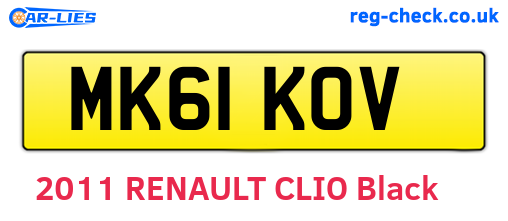 MK61KOV are the vehicle registration plates.