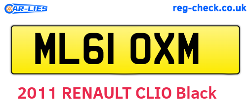 ML61OXM are the vehicle registration plates.