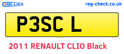 P3SCL are the vehicle registration plates.