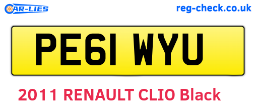 PE61WYU are the vehicle registration plates.