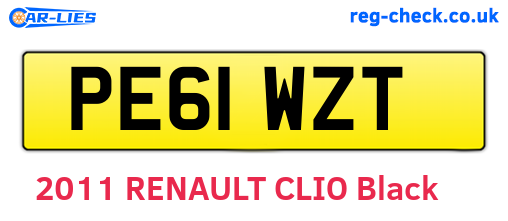 PE61WZT are the vehicle registration plates.