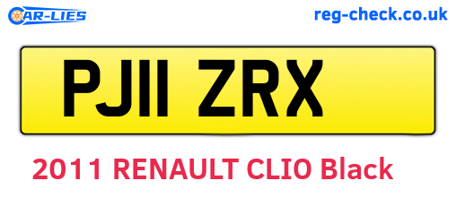 PJ11ZRX are the vehicle registration plates.