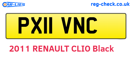 PX11VNC are the vehicle registration plates.