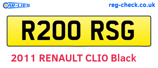 R200RSG are the vehicle registration plates.