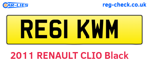 RE61KWM are the vehicle registration plates.