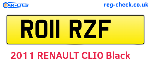 RO11RZF are the vehicle registration plates.