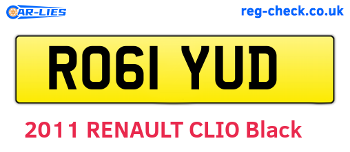 RO61YUD are the vehicle registration plates.