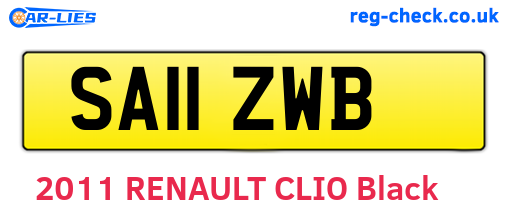SA11ZWB are the vehicle registration plates.