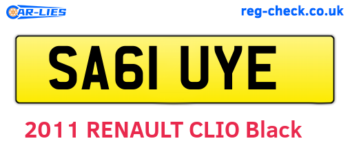 SA61UYE are the vehicle registration plates.