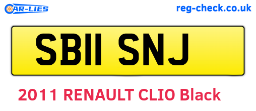 SB11SNJ are the vehicle registration plates.
