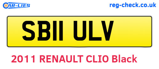 SB11ULV are the vehicle registration plates.