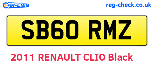 SB60RMZ are the vehicle registration plates.
