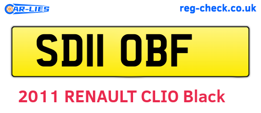 SD11OBF are the vehicle registration plates.