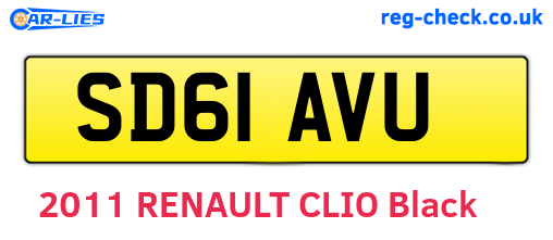 SD61AVU are the vehicle registration plates.