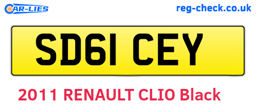 SD61CEY are the vehicle registration plates.
