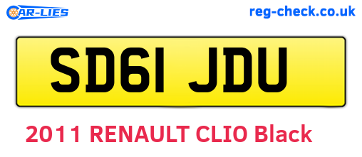 SD61JDU are the vehicle registration plates.
