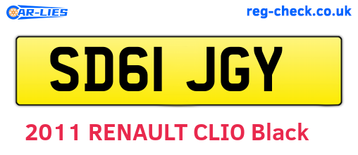 SD61JGY are the vehicle registration plates.