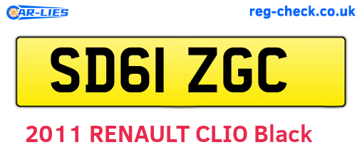 SD61ZGC are the vehicle registration plates.