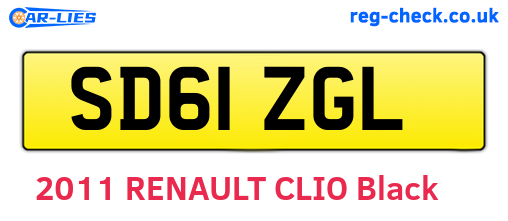 SD61ZGL are the vehicle registration plates.