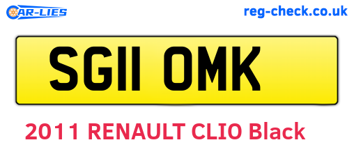 SG11OMK are the vehicle registration plates.