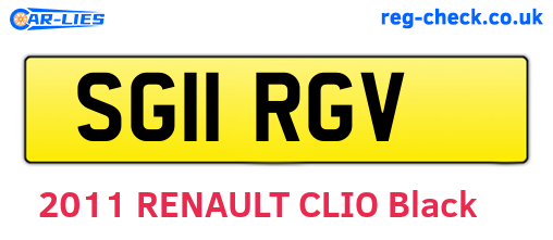 SG11RGV are the vehicle registration plates.
