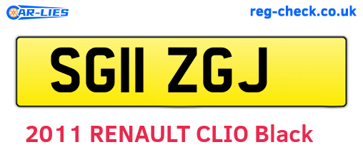 SG11ZGJ are the vehicle registration plates.