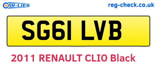 SG61LVB are the vehicle registration plates.