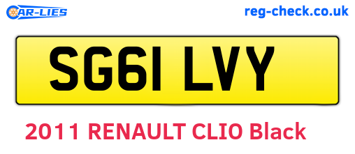 SG61LVY are the vehicle registration plates.