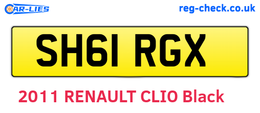 SH61RGX are the vehicle registration plates.