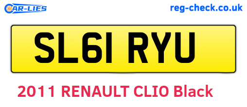 SL61RYU are the vehicle registration plates.