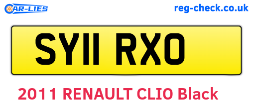 SY11RXO are the vehicle registration plates.