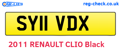 SY11VDX are the vehicle registration plates.