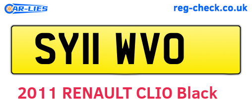 SY11WVO are the vehicle registration plates.