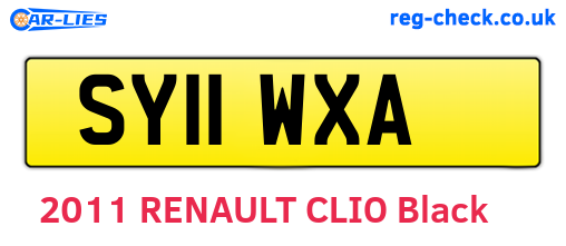 SY11WXA are the vehicle registration plates.