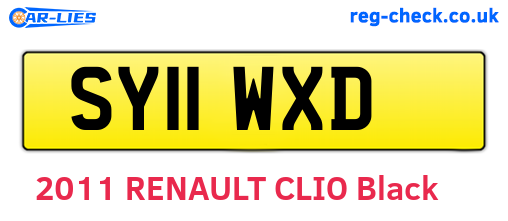 SY11WXD are the vehicle registration plates.